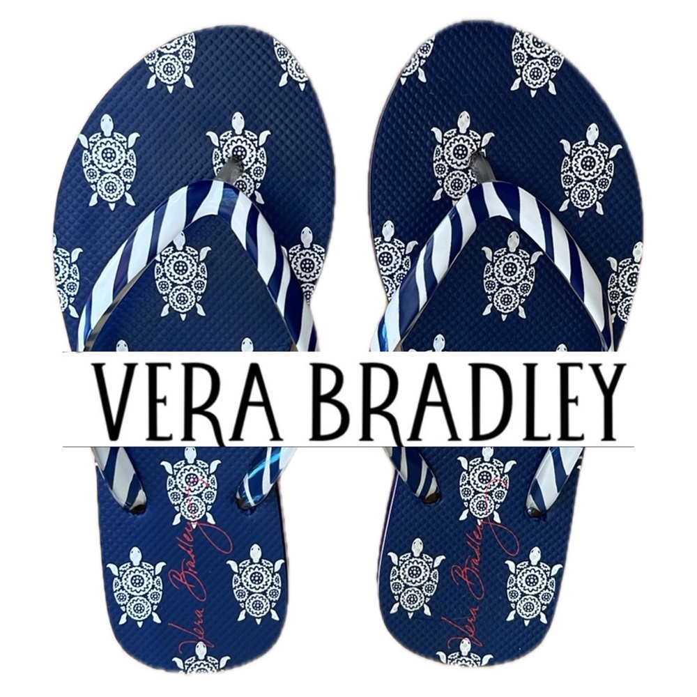 Vera Bradley | Turtles Flip Flop - Women (5-6) Blue/White